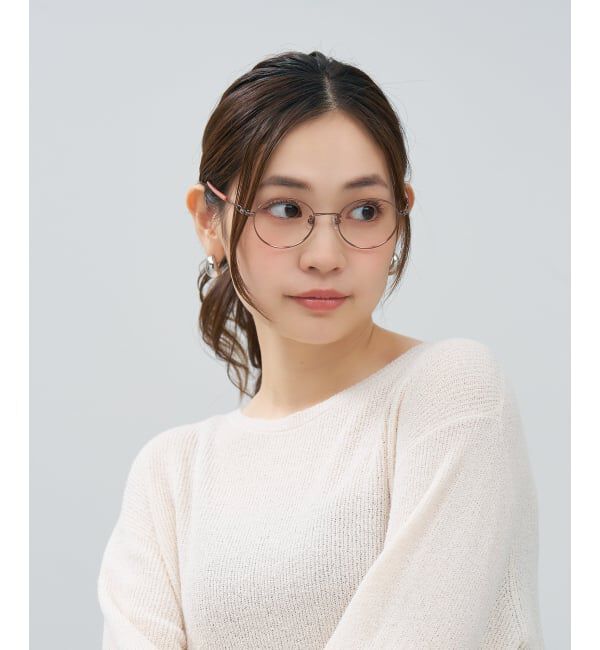  「ボストン型 メガネ | 中顔面短縮みえメガネ 軽量 眼鏡 伊達めがね メンズ レディース レンズ交換券付」|メガネ|薄ブラウン