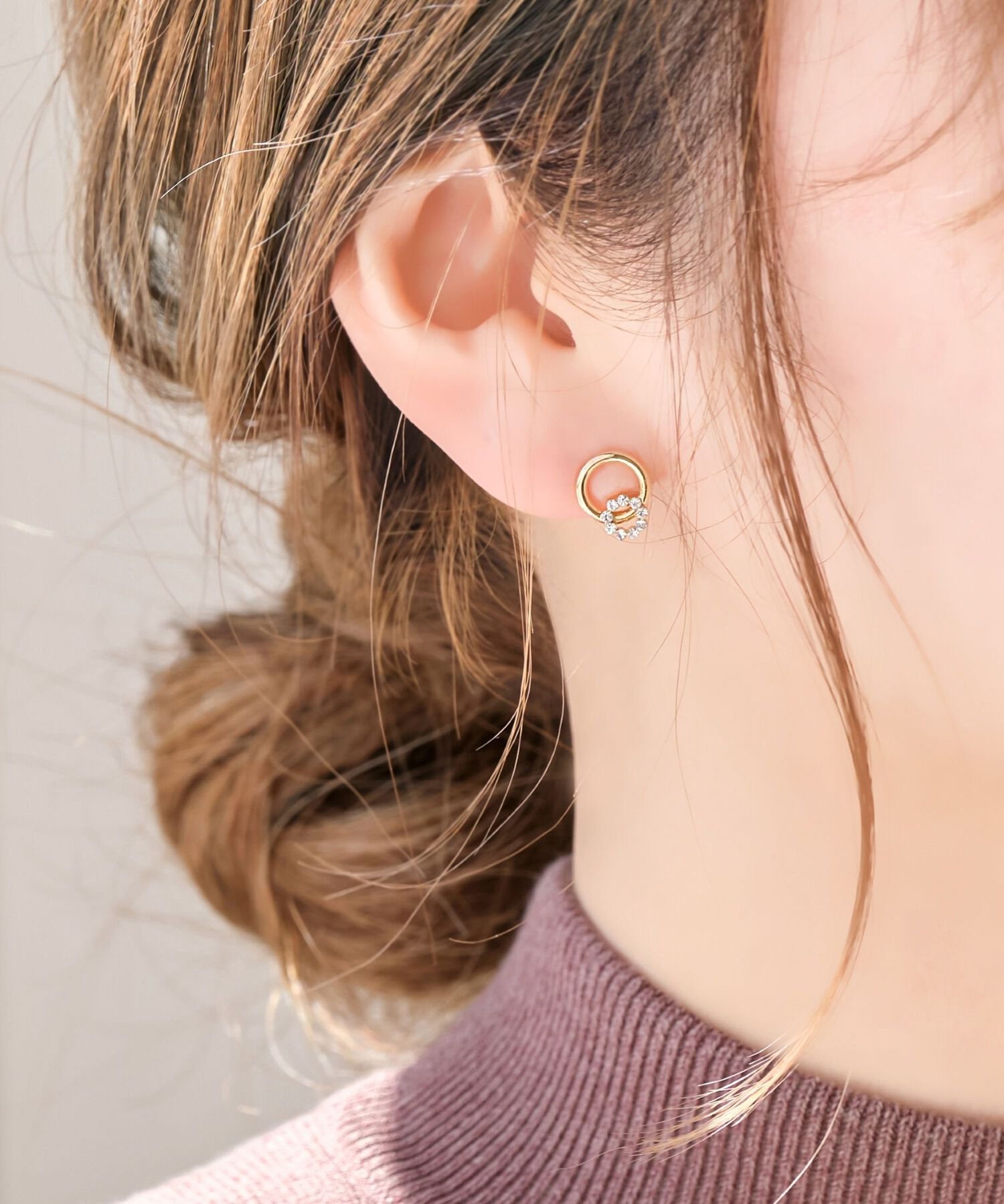 Phoebe「【金属アレルギー対応】【痛くないシリーズ】デリケートビジューライトフィットイヤリング」|イヤリング|