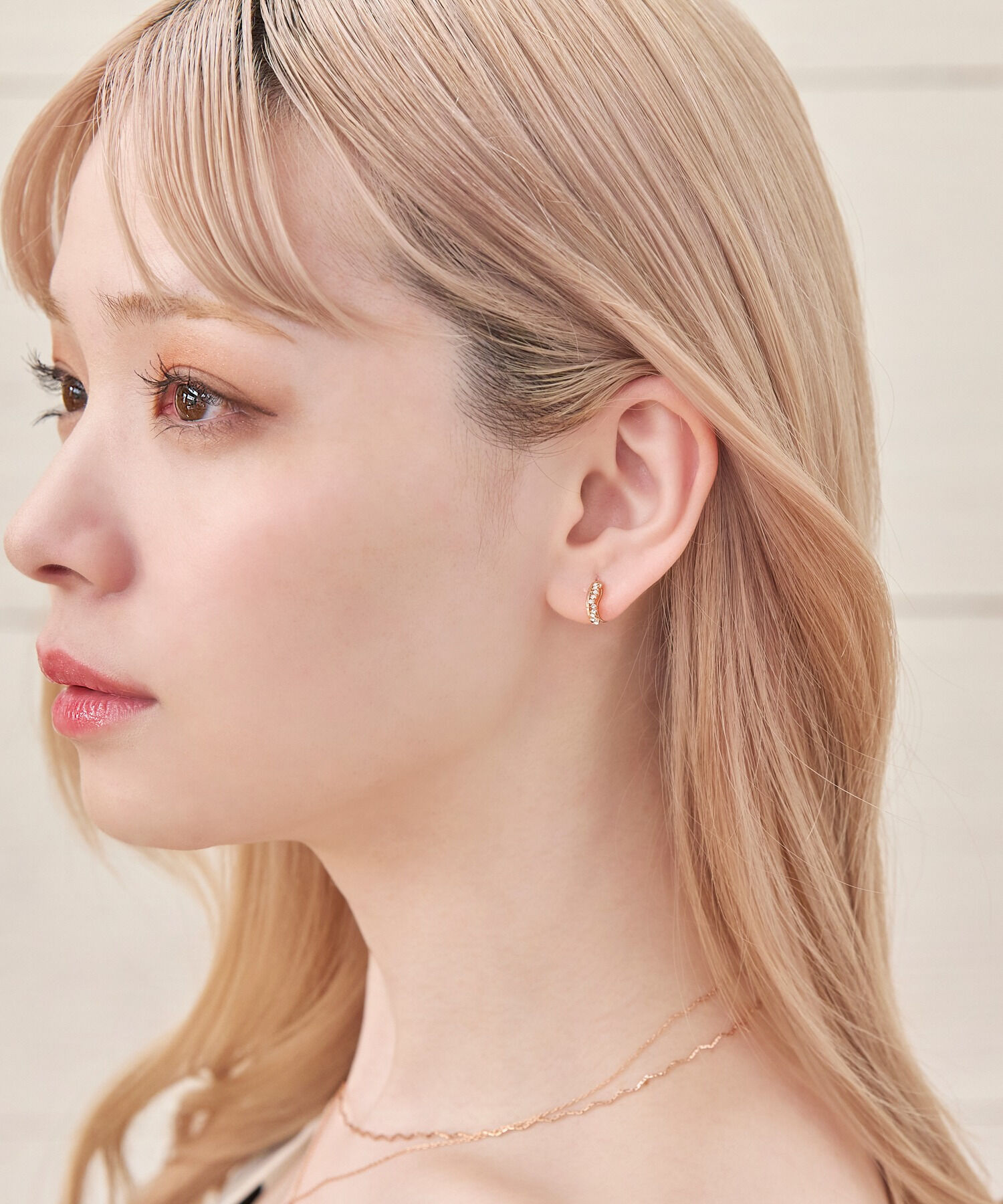 Phoebe「【金属アレルギー対応】【痛くないシリーズ】ミルキーウェイライトフィットイヤリング　ローズゴールド」|イヤリング|