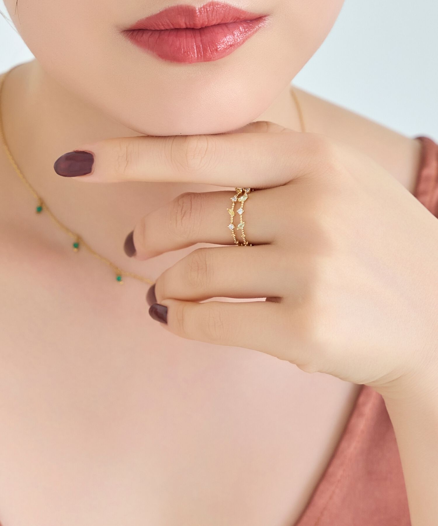 Phoebe「ハーモニーカラーダブルラインリング」|リング|