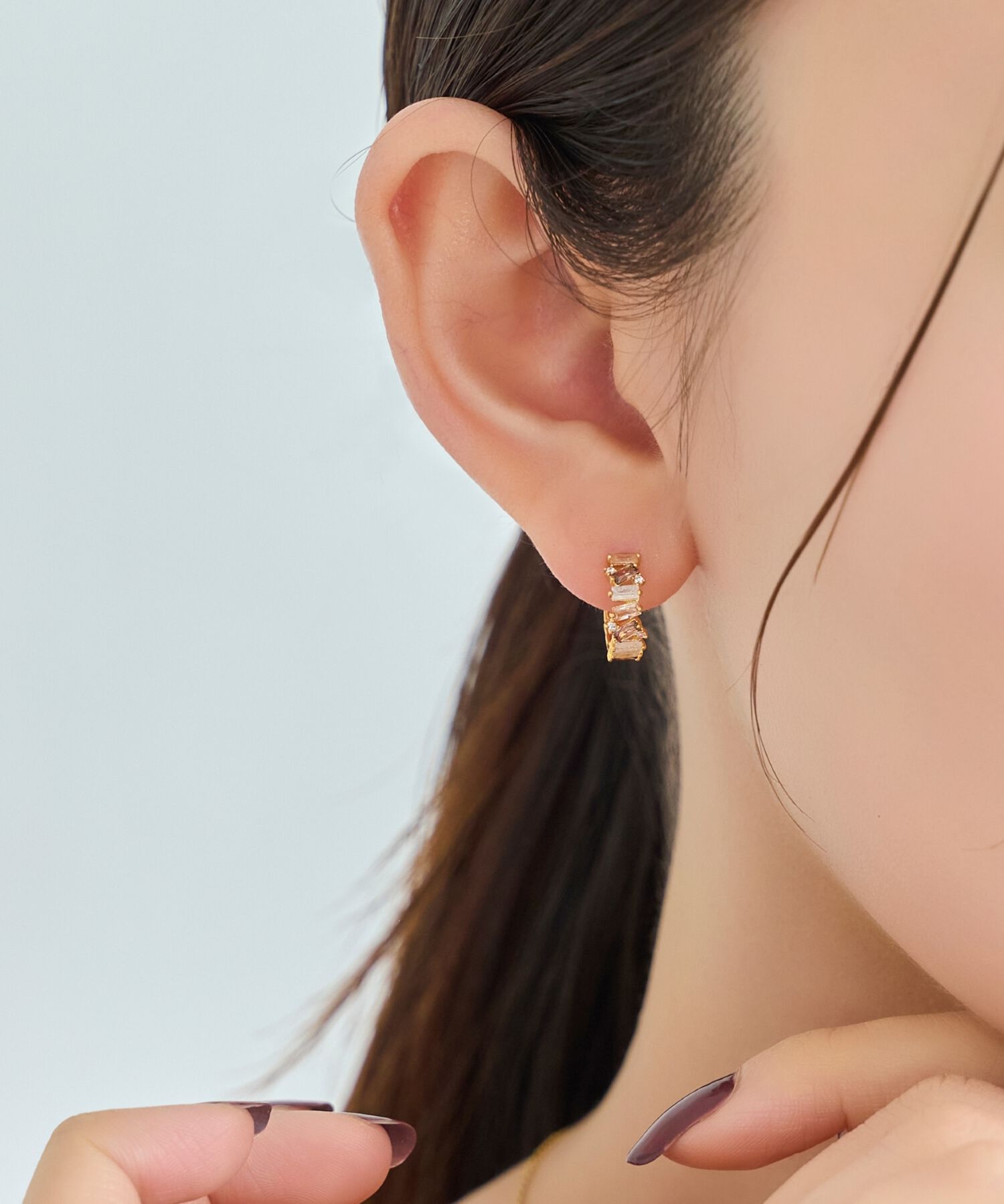 Phoebe「グレースカラービジューフープピアス　マルチカラー」|ピアス|