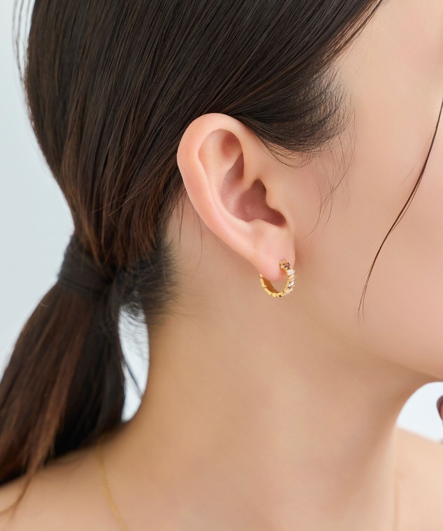 Phoebe「グレースカラービジューフープピアス　マルチカラー」|ピアス|