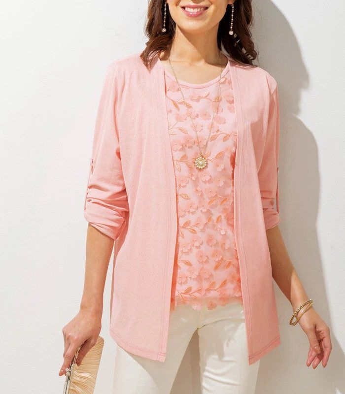 BACKYARD FAMILY「アンサンブル チュール 刺? レディ－ス 通販 カーディガン プルオーバー Tシャツ tシャツ」|シャツ・ブラウス|