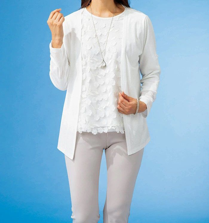 BACKYARD FAMILY「アンサンブル チュール 刺? レディ－ス 通販 カーディガン プルオーバー Tシャツ tシャツ」|シャツ・ブラウス|