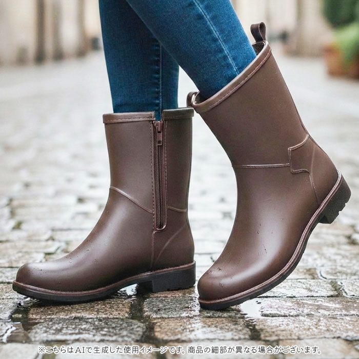 BACKYARD FAMILY「レインブーツ レディース 通販 レインシューズ 雨靴 おしゃれ シンプル サイドジップ きれいめ」|レインシューズ|