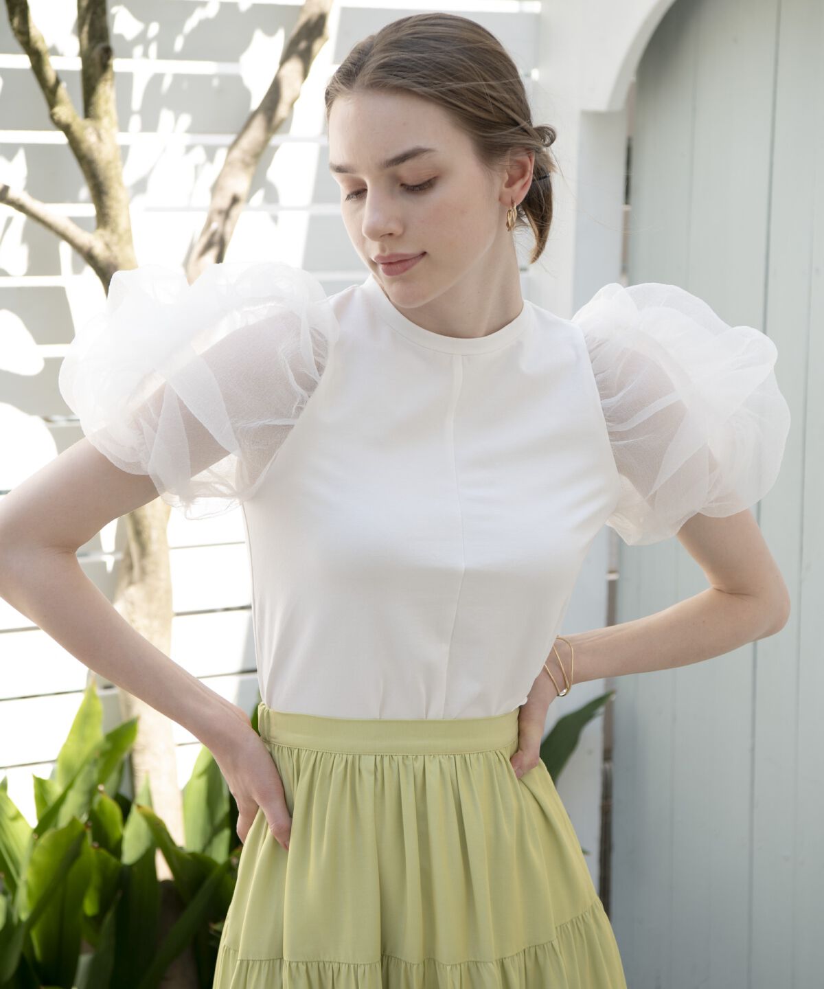 アンドクチュール「コットンキャンディスリーブブラウス」|シャツ・ブラウス|