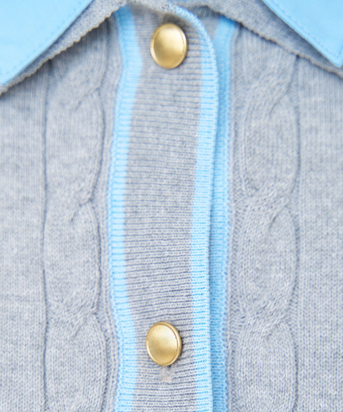 アンドクチュール「配色シャツ襟ペプラムニットプルオーバー」|ニット・セーター|