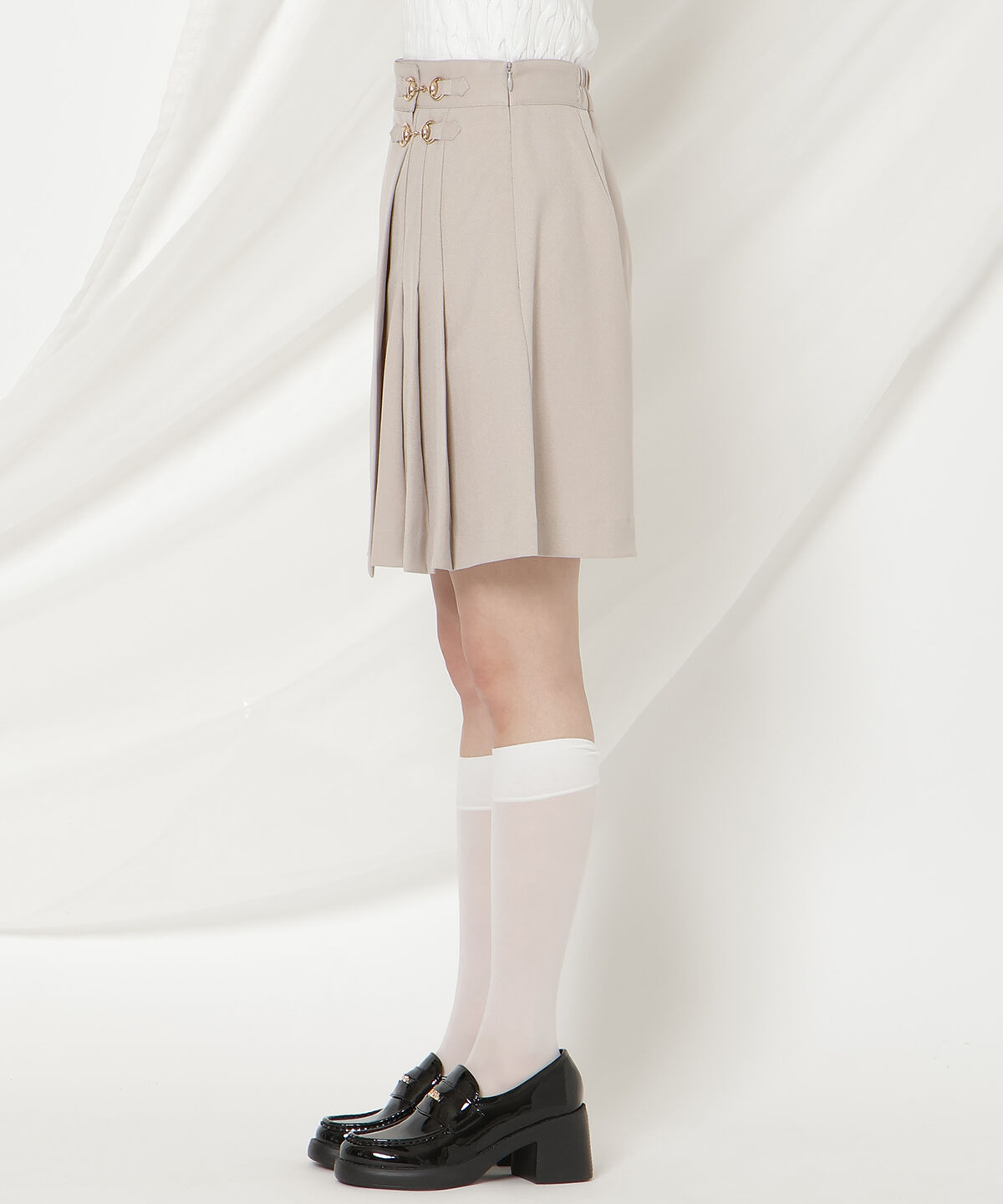 WILLSELECTION「ビットデザインプリーツミニスカパン」|フレア|