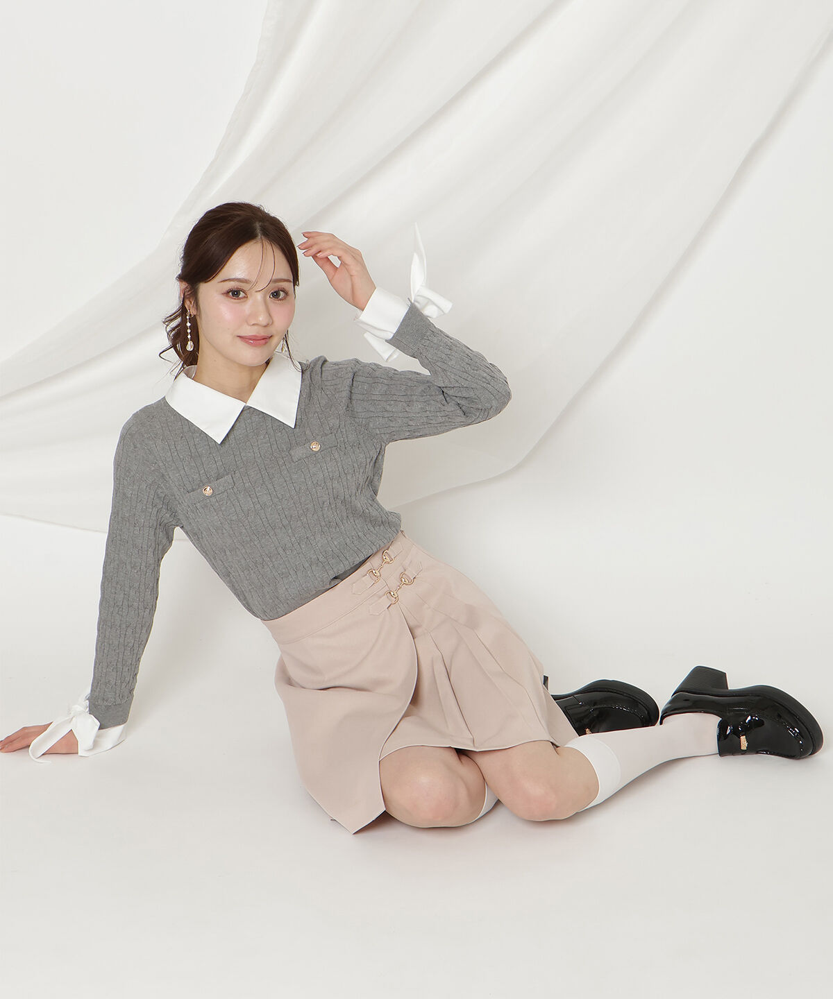 WILLSELECTION「ビットデザインプリーツミニスカパン」|フレア|