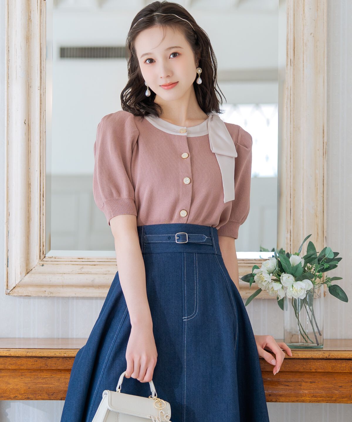 WILLSELECTION「リボンパフカーディガン」|カーディガン|