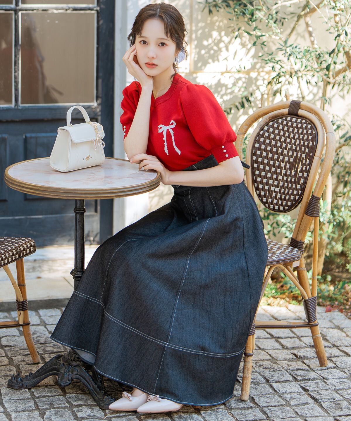 WILLSELECTION「リボンジャガードパフニット」|ニット・セーター|