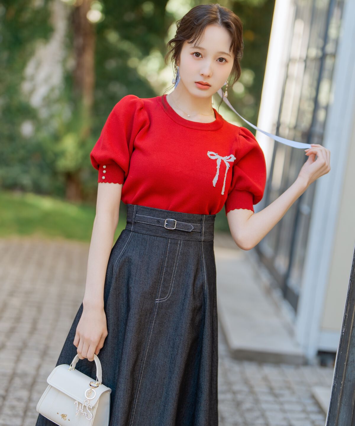 WILLSELECTION「リボンジャガードパフニット」|ニット・セーター|