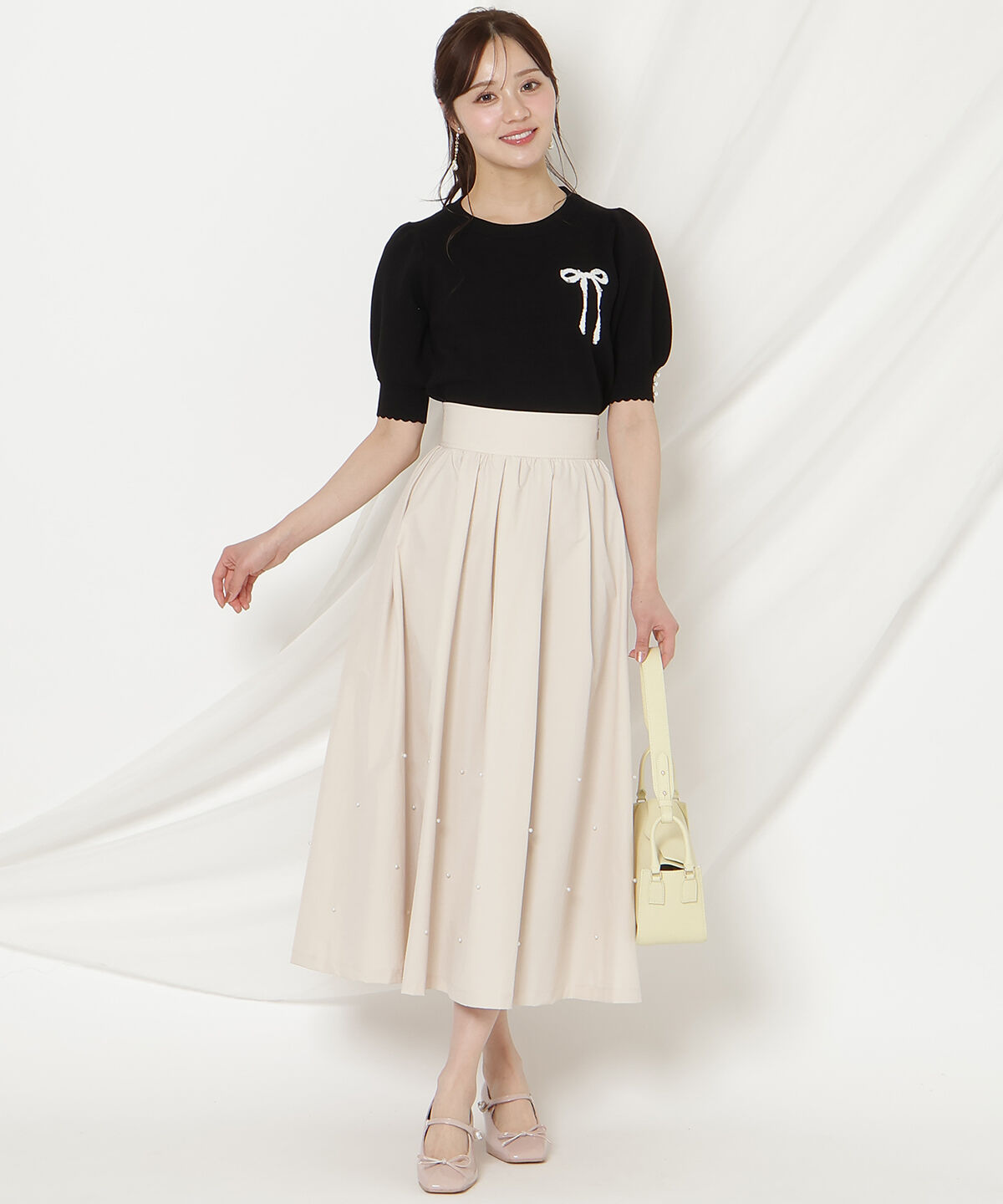 WILLSELECTION「リボンジャガードパフニット」|ニット・セーター|