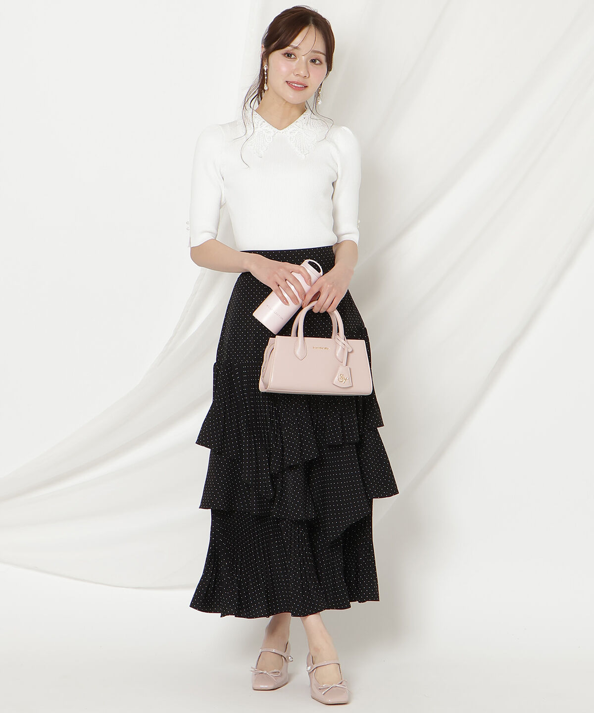 WILLSELECTION「リボンレースカラーリブニット」|ニット・セーター|