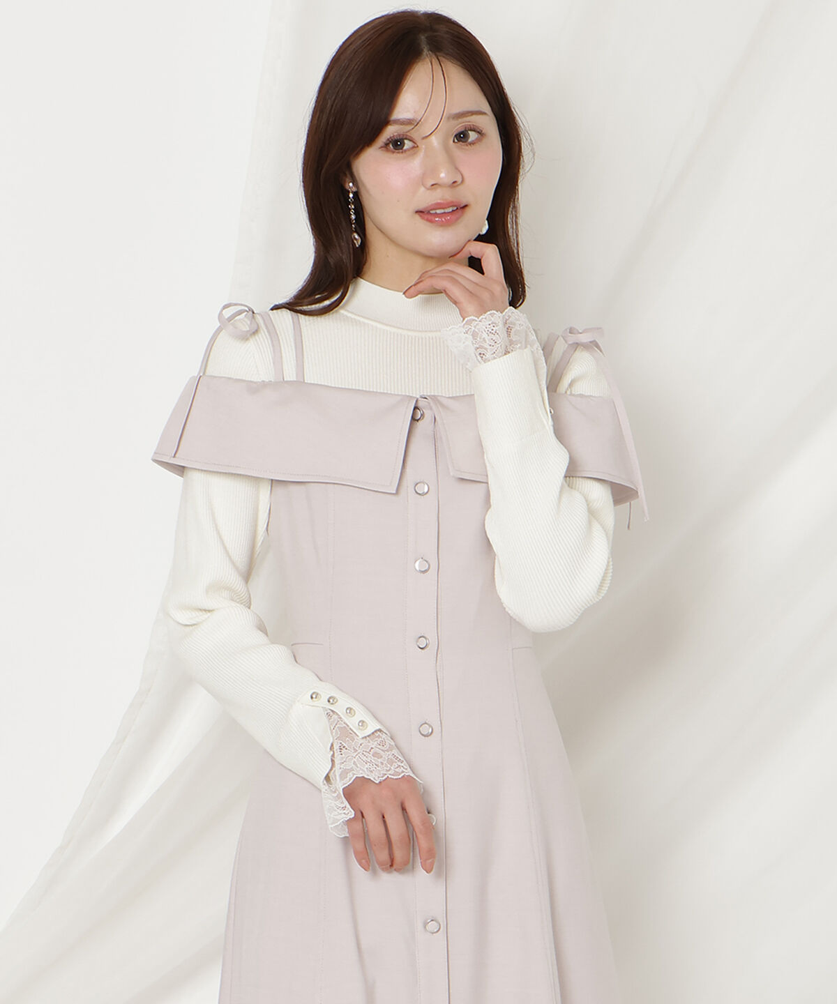 WILLSELECTION「リボンストラップオフショルキャミワンピース」|ワンピース|