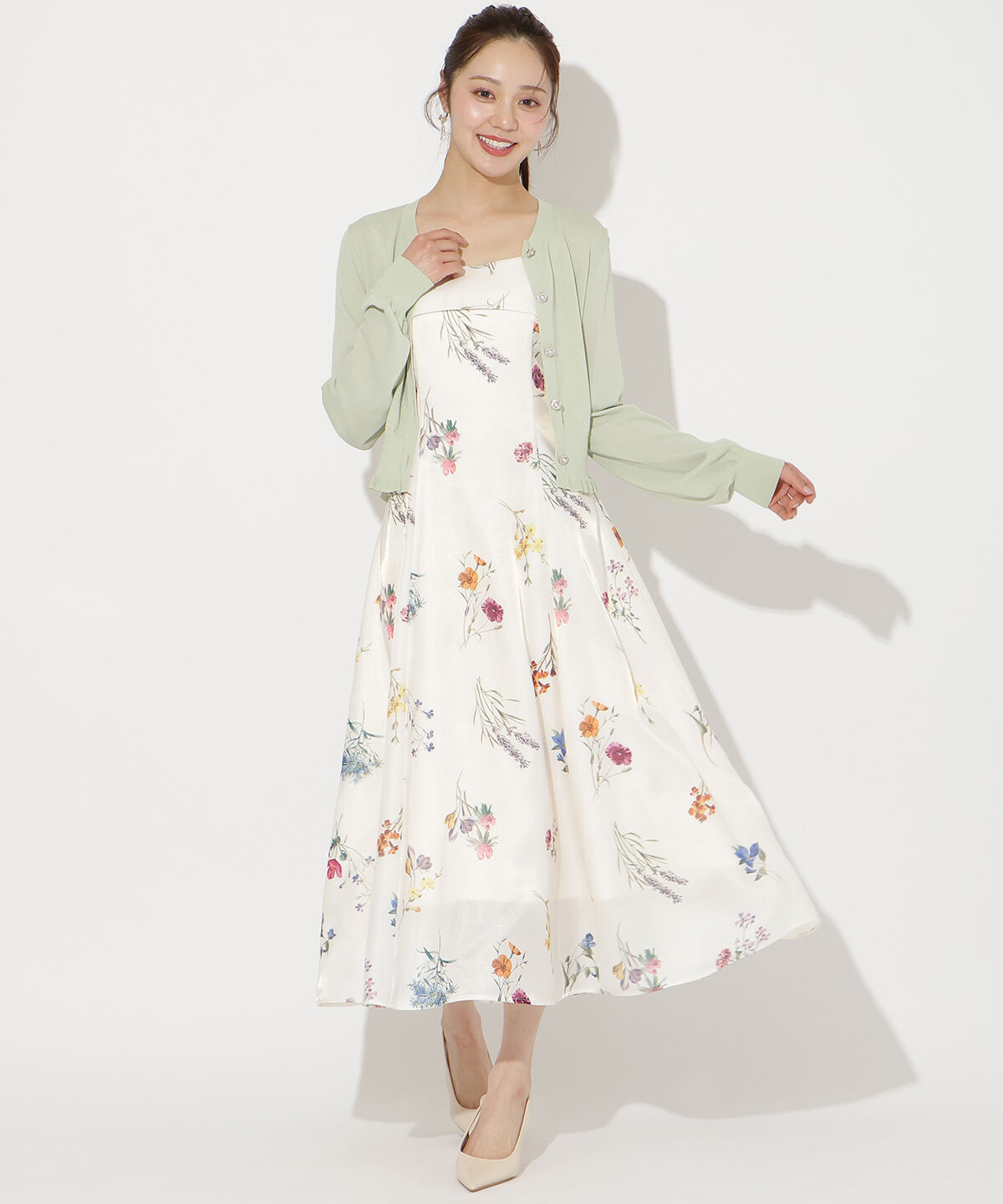 WILLSELECTION「ボタニカルフラワーシアーワンピース」|ワンピース|