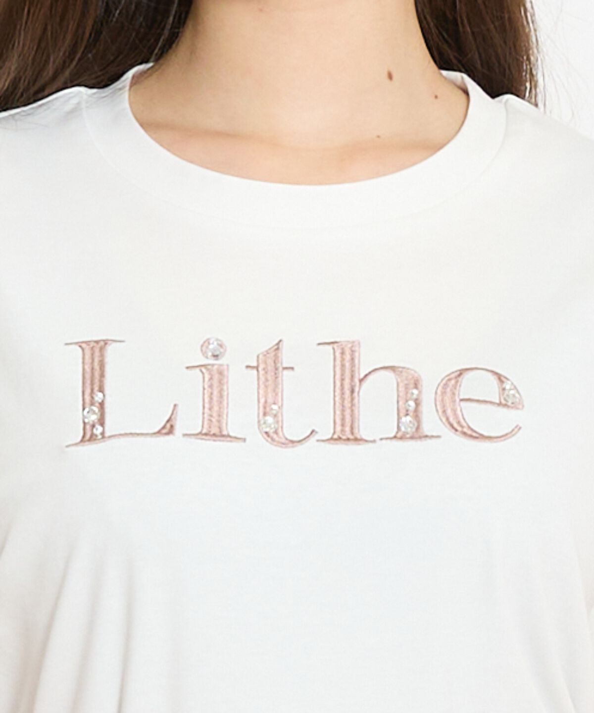 WILLSELECTION「ビジュー付き刺繍ロゴTシャツ」|Tシャツ・カットソー|