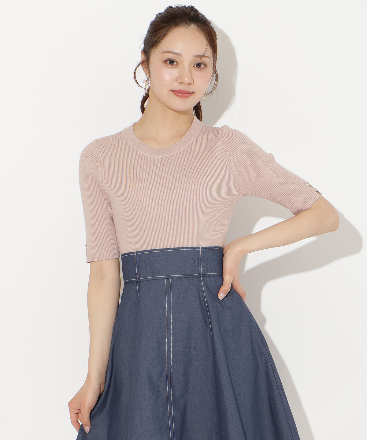 WILLSELECTION「袖口リボンリブニット」|ニット・セーター|