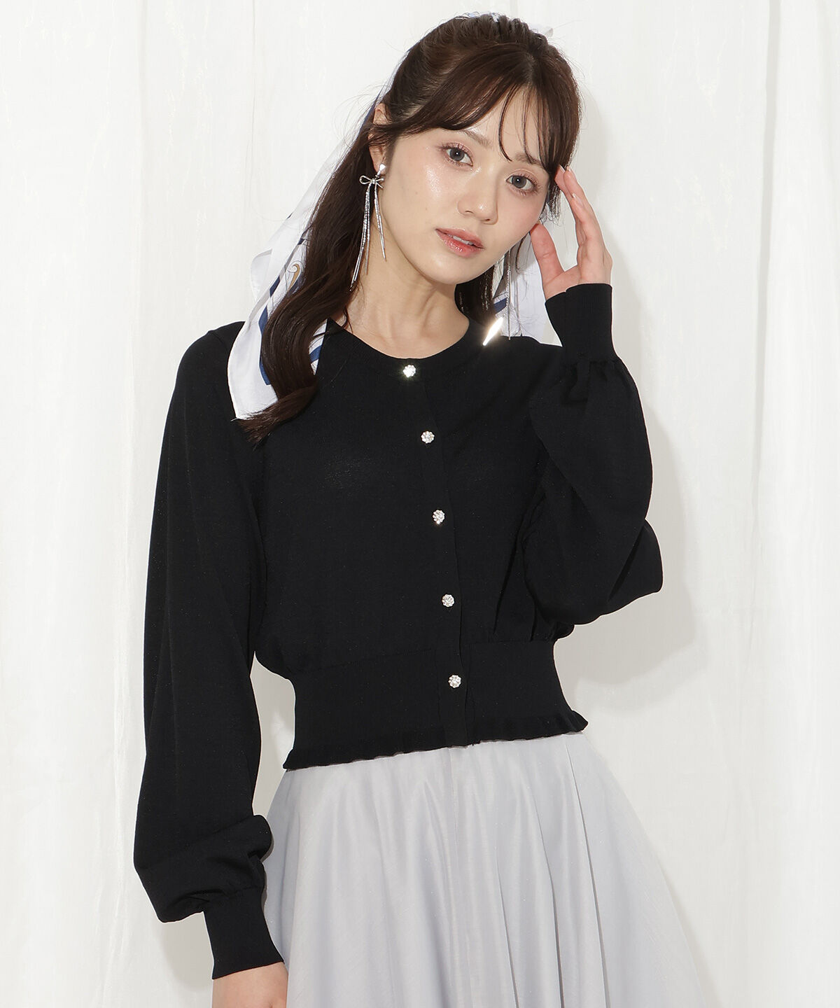 WILLSELECTION「フリルヘムUVカットカーディガン」|カーディガン|ブラック
