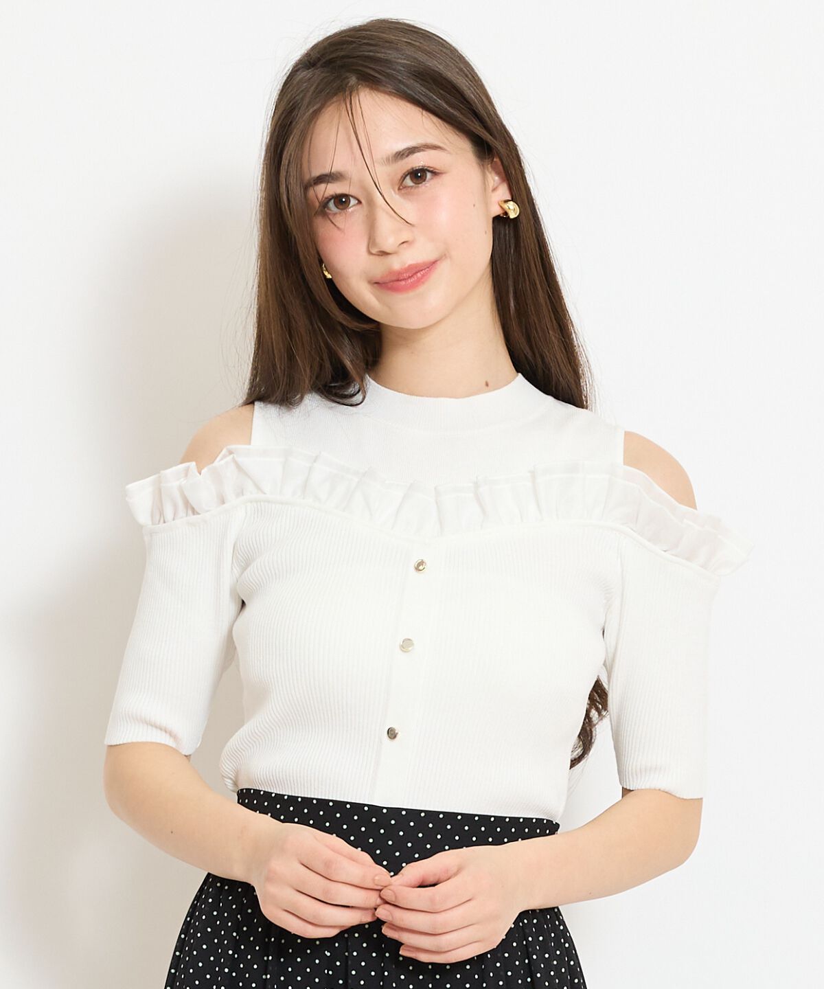 WILLSELECTION「フリルレイヤードリブニット」|ニット・セーター|