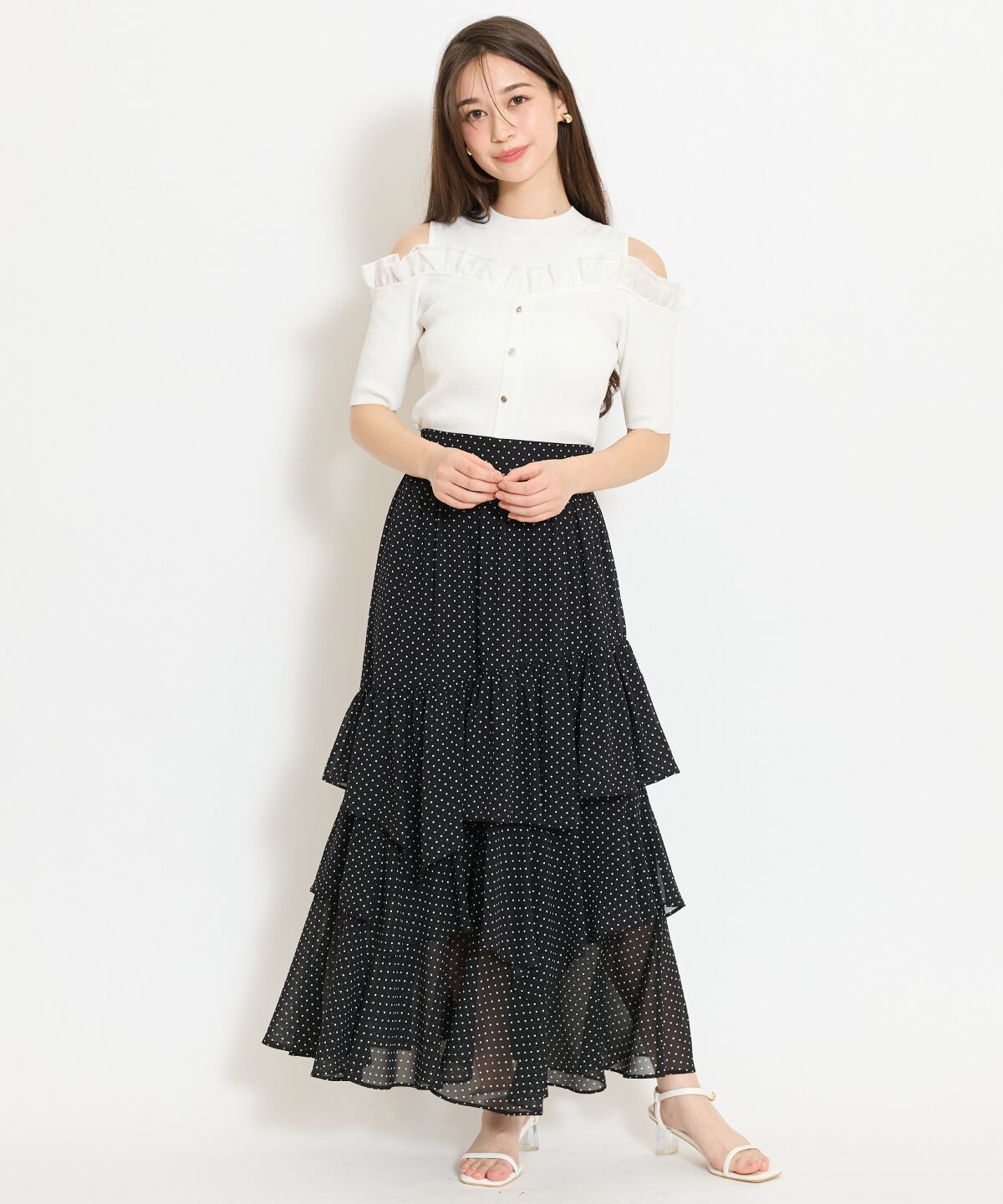 WILLSELECTION「フリルレイヤードリブニット」|ニット・セーター|