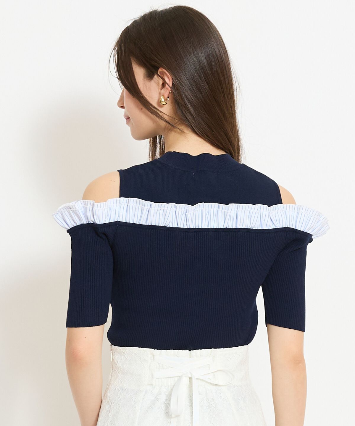 WILLSELECTION「フリルレイヤードリブニット」|ニット・セーター|