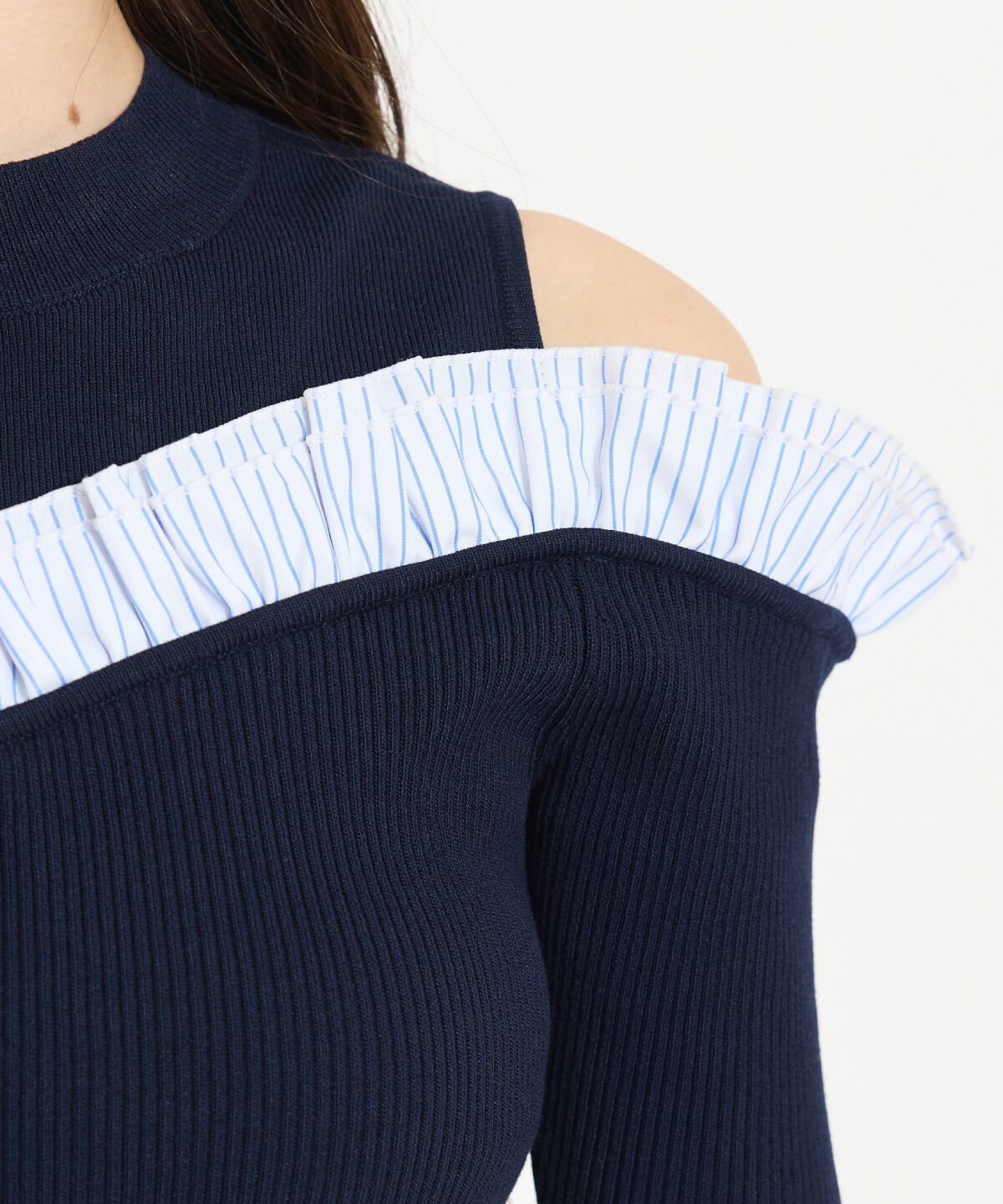 WILLSELECTION「フリルレイヤードリブニット」|ニット・セーター|