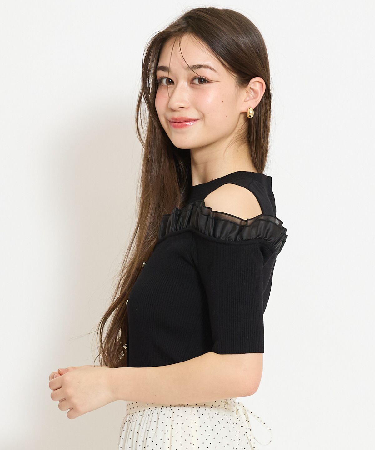 WILLSELECTION「フリルレイヤードリブニット」|ニット・セーター|