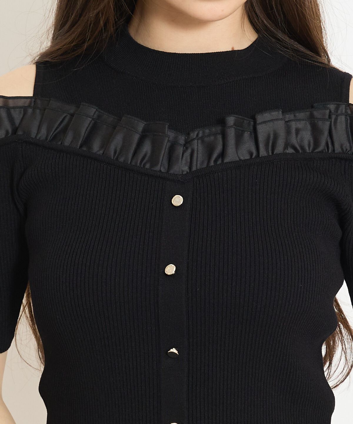 WILLSELECTION「フリルレイヤードリブニット」|ニット・セーター|