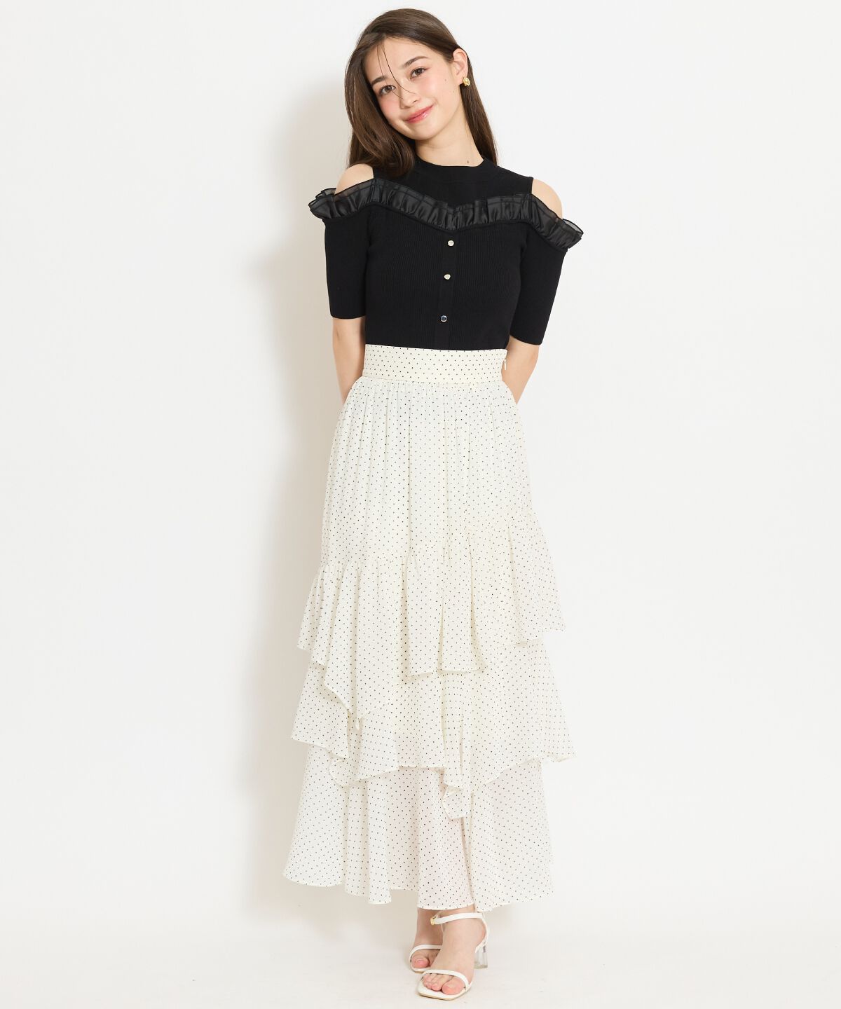 WILLSELECTION「フリルレイヤードリブニット」|ニット・セーター|