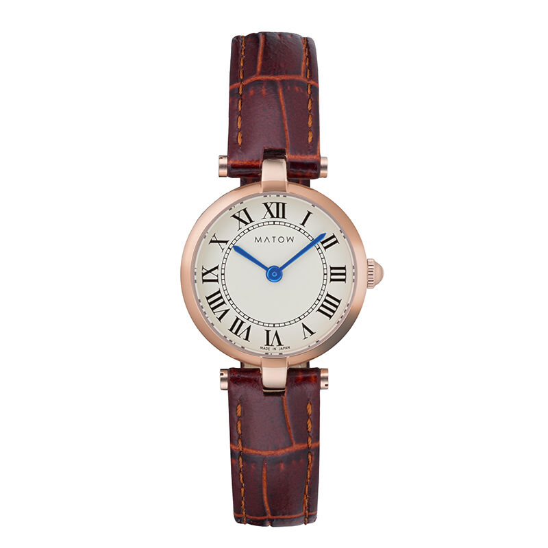 MATOW「〈MATOW (マトウ)〉ｱｳﾗ ﾗｳﾝﾄﾞﾛｰｽﾞｺﾞｰﾙﾄﾞ ﾌﾞﾗｳﾝﾚｻﾞｰ」|腕時計|ROSE GOLD