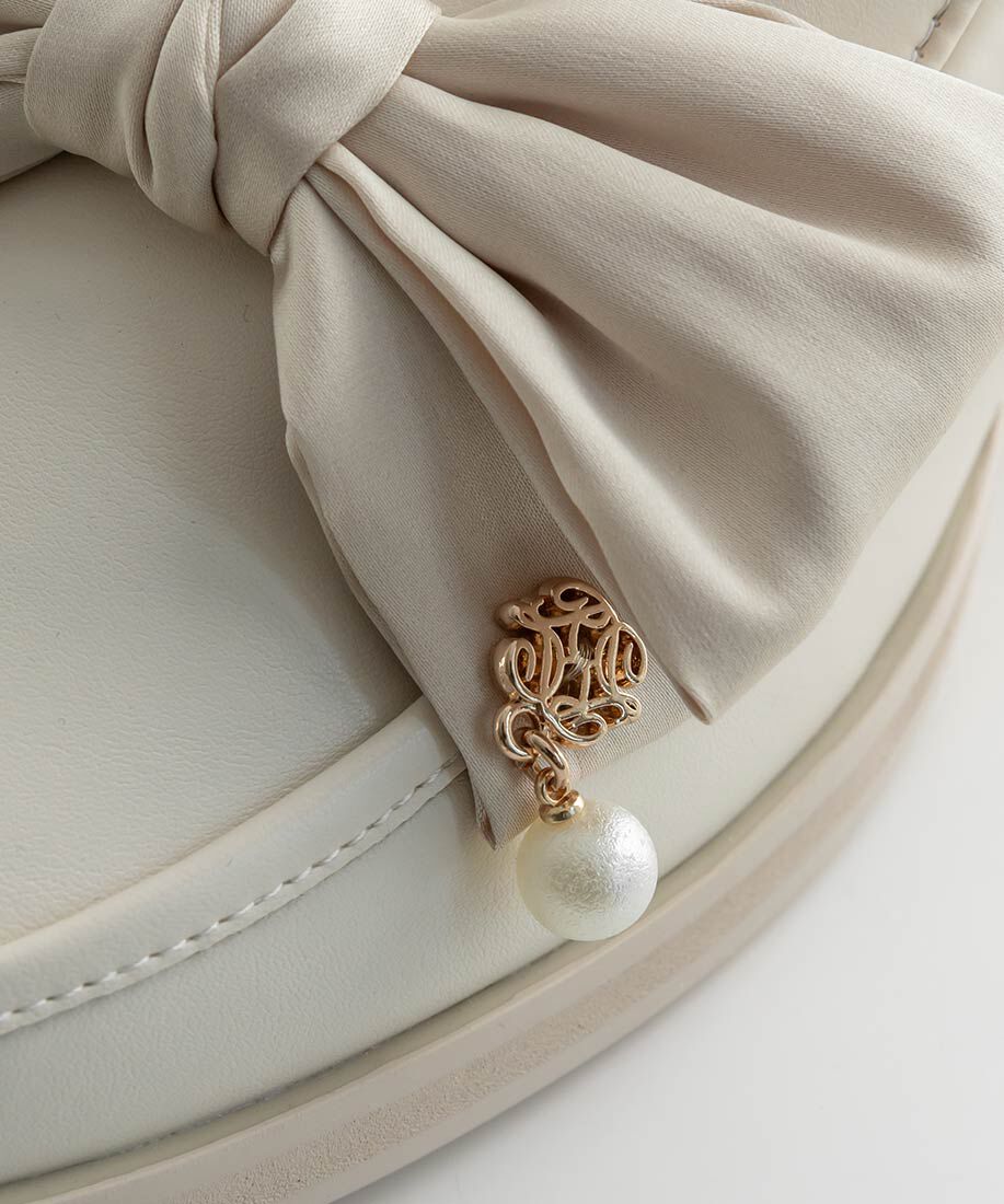  「パールチャームサテンリボンローファー」|ローファー|