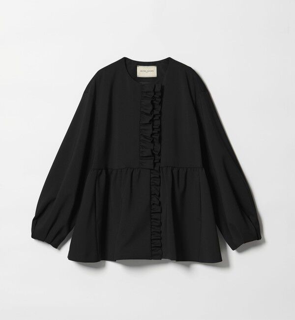 UNITED ARROWS「SPONGY フリル ペプラム ジャケット」|ノーカラージャケット|