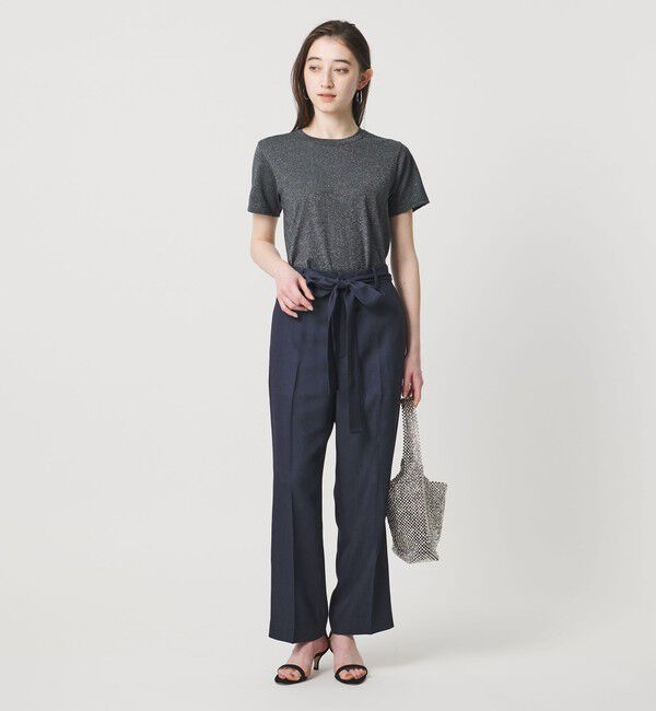 UNITED ARROWS「スラブ リボン テーパードパンツ」|スラックス|