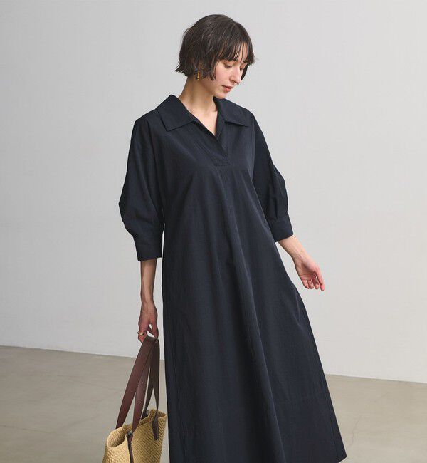 UNITED ARROWS「コットン スキッパー シャツ ワンピース ‐ウォッシャブル‐」|ワンピース|NAVY