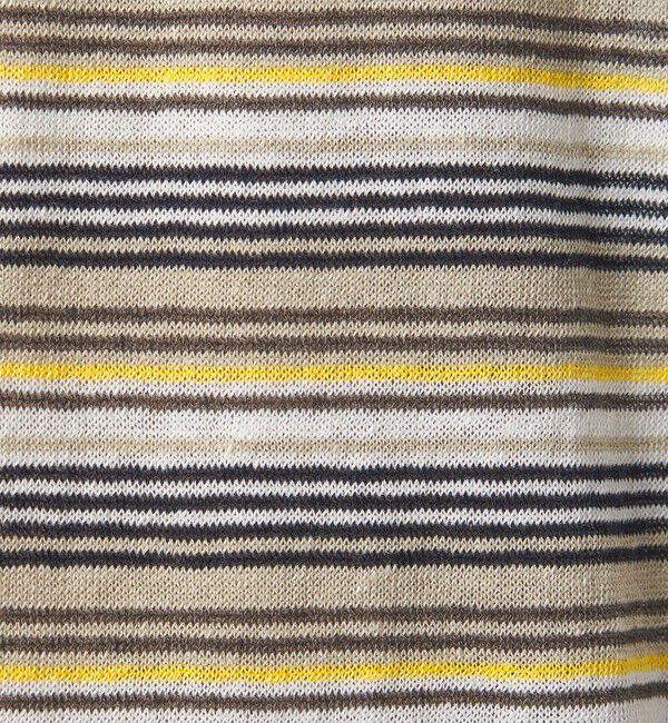 UNITED ARROWS「リネンコットン マルチボーダー ニット Tシャツ」|Tシャツ・カットソー|