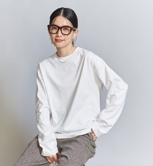 BEAUTY&YOUTH UNITED ARROWS「コットン天竺 ロングスリーブ カットソー」|Tシャツ・カットソー|WHITE