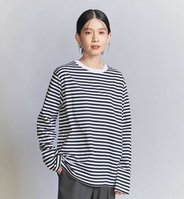 BEAUTY&YOUTH UNITED ARROWS「コットン天竺 ロングスリーブ カットソー」|Tシャツ・カットソー|BLACK