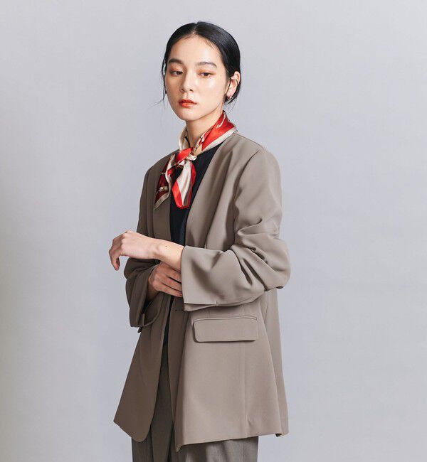 BEAUTY&YOUTH UNITED ARROWS「【WEB限定 Wardrobe DAILY MINIMAL】ダブルクロス カラーレスジャケット ウォッシャブル」|ノーカラージャケット|
