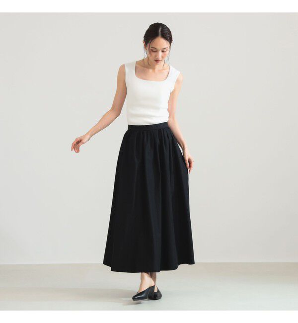 Demi-Luxe BEAMS 「コットン ナイロン タック ギャザー スカート」|スカート|