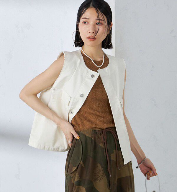 SHIPS for women「〈手洗い可能〉ミリタリー ショート ジレ」|ベスト・ジレ|