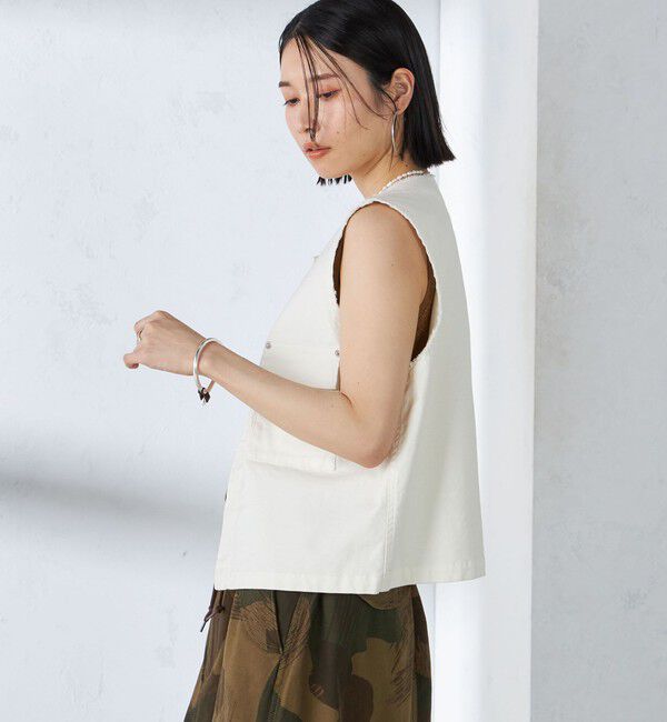 SHIPS for women「〈手洗い可能〉ミリタリー ショート ジレ」|ベスト・ジレ|