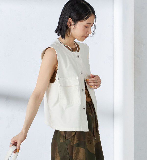 SHIPS for women「〈手洗い可能〉ミリタリー ショート ジレ」|ベスト・ジレ|