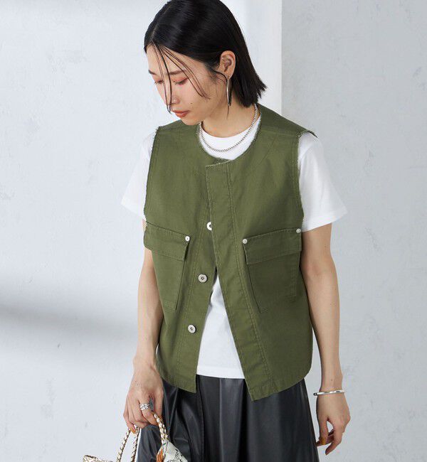 SHIPS for women「〈手洗い可能〉ミリタリー ショート ジレ」|ベスト・ジレ|