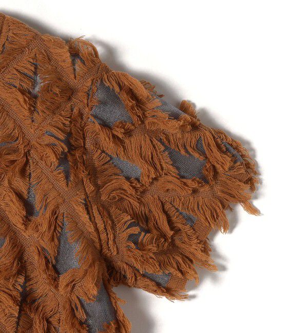 SHIPS for women「〈手洗い可能〉シアー フリンジ ジャカード プルオーバー」|ニット・セーター|