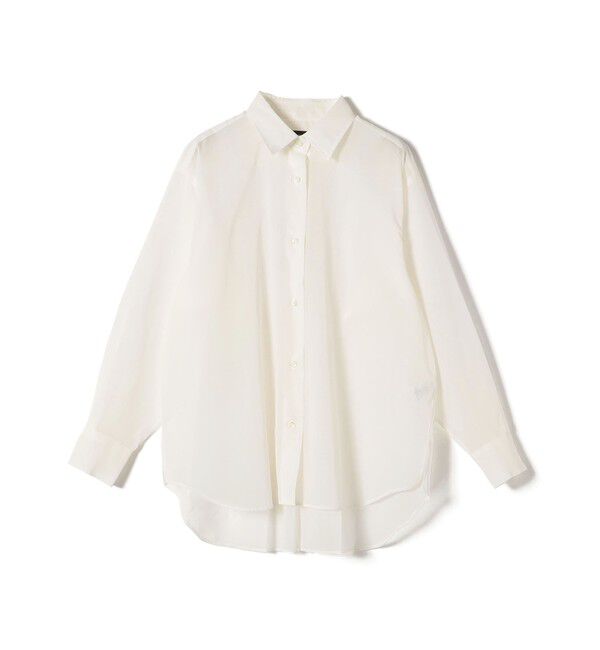 SHIPS for women「SHIPS Primary Navy Label:〈手洗い可能〉コットン オーガンジー レギュラー シャツ」|シャツ・ブラウス|オフホワイト