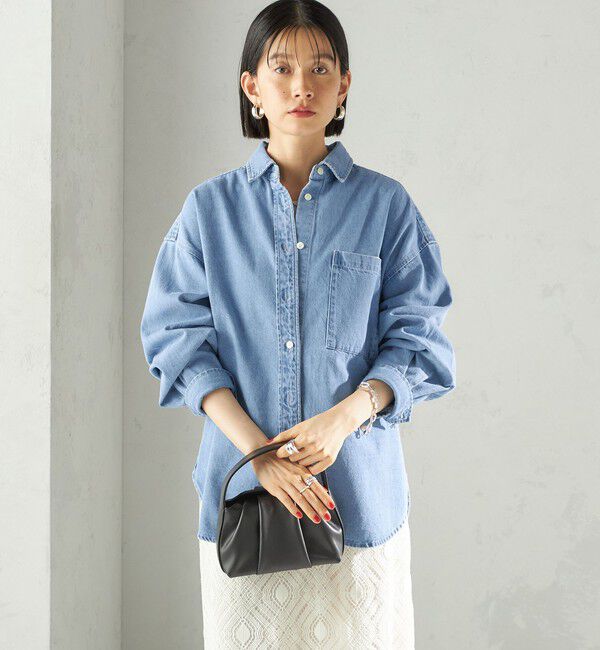 SHIPS for women「〈洗濯機可能〉デニム 刺繍 オーバー シャツ」|シャツ・ブラウス|