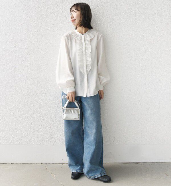 SHIPS for women「〈手洗い可能〉エアリー フロント フリル デザイン ブラウス」|シャツ・ブラウス|