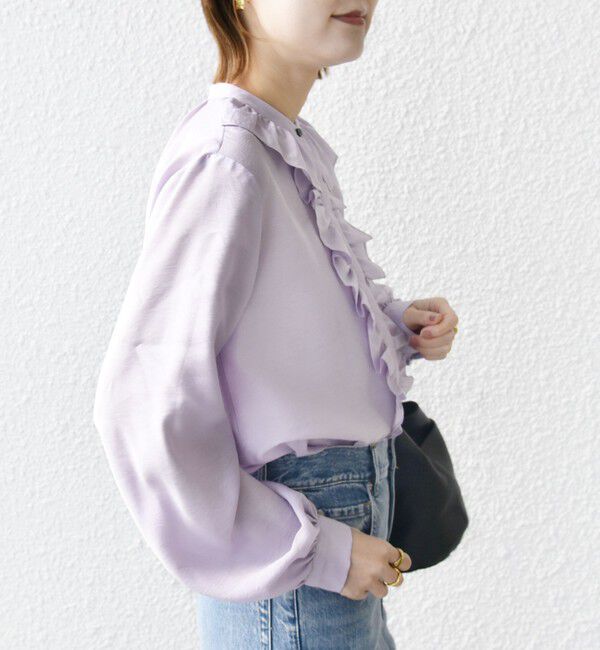 SHIPS for women「〈手洗い可能〉エアリー フロント フリル デザイン ブラウス」|シャツ・ブラウス|