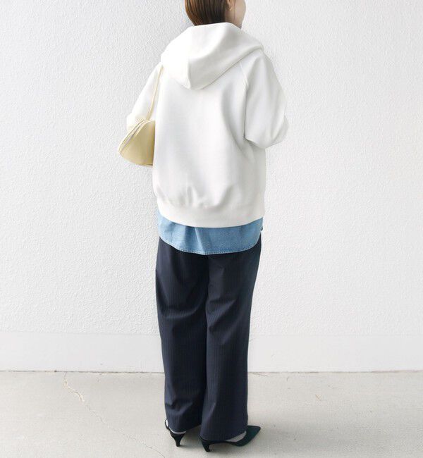 SHIPS for women「〈洗濯機可能〉ダンボール フーディー ジップ ブルゾン」|パーカー|